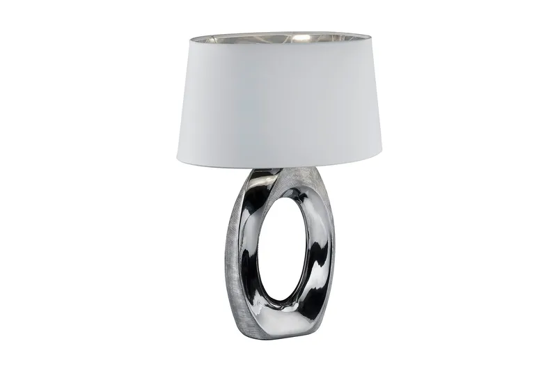 Taba Bordslampa 52cm E27 silver/vit, Silver/Vit