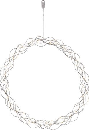 Curly Krans med belysning 45 cm, silver