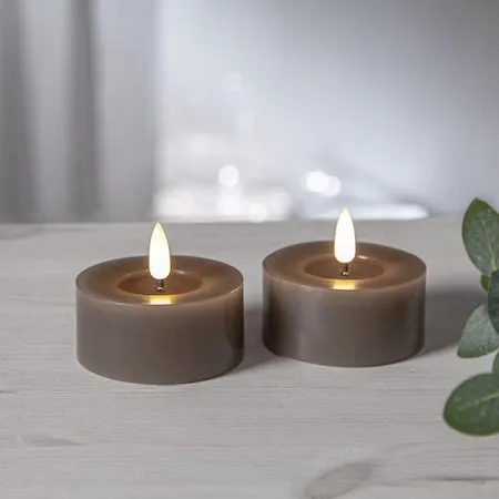 Flamme Flow LED Värmeljus 2-pack 7 cm - mullvad - Belysning & el - Inomhusbelysning & lampor - Dekorationsbelysning