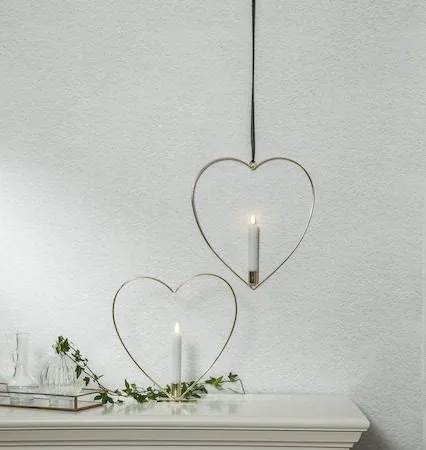 Flamme Heart Inomhusdekoration 28 cm - Mässing - Belysning & el - Inomhusbelysning & lampor - Dekorationsbelysning