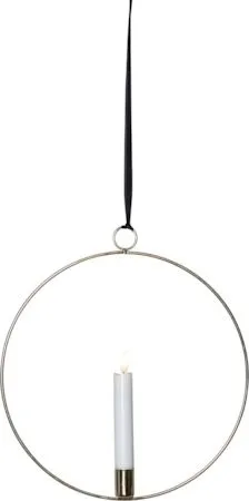 Flamme Ring Inomhusdekoration 28.5 cm, mässing/vit