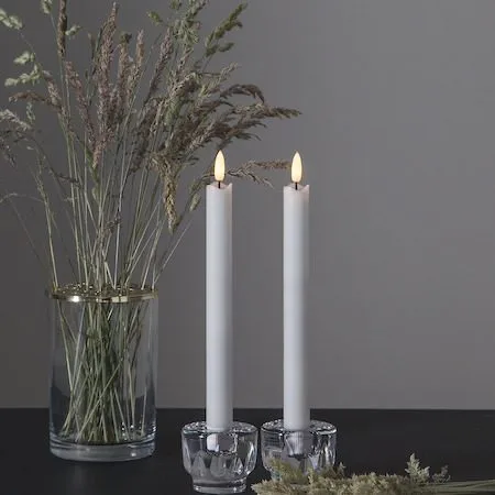 Flamme Rustic LED Antikljus 2-pack 25 cm - vit - Belysning & el - Inomhusbelysning & lampor - Dekorationsbelysning