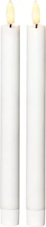 Flamme Rustic LED Antikljus 2-pack 25 cm, vit