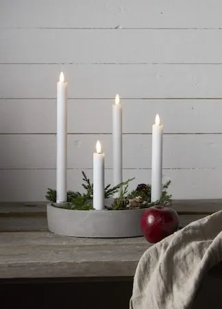 Flamme Rustic LED Antikljus 4-pack 28,5 cm - vit - Belysning & el - Inomhusbelysning & lampor - Dekorationsbelysning