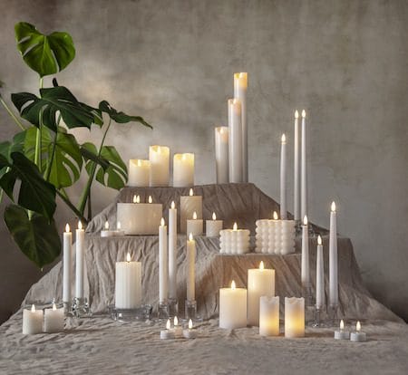 Flamme Rustic LED Antikljus 4-pack 28,5 cm - vit - Belysning & el - Inomhusbelysning & lampor - Dekorationsbelysning