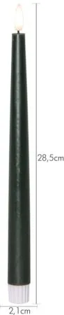 Flamme Slim LED Antikljus 2-pack 28,5 cm - mörkgrön - Belysning & el - Inomhusbelysning & lampor - Dekorationsbelysning