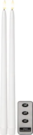 Flamme Slim LED Antikljus 2-pack 38 cm, vit
