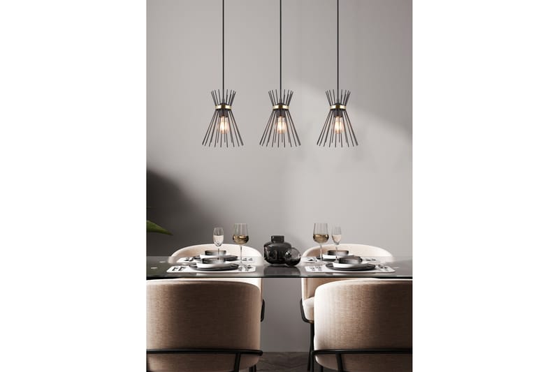 Rod Taklampa 3L E27 svart/ guld - Svart/Guld - Belysning & el - Inomhusbelysning & lampor - Kökslampa - Taklampa kök