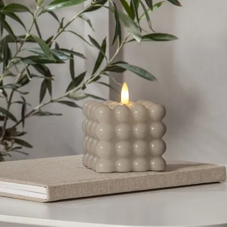 LED Blockljus Flamme Dot 7,5x9,5 cm - Beige - Belysning & el - Inomhusbelysning & lampor - Dekorationsbelysning