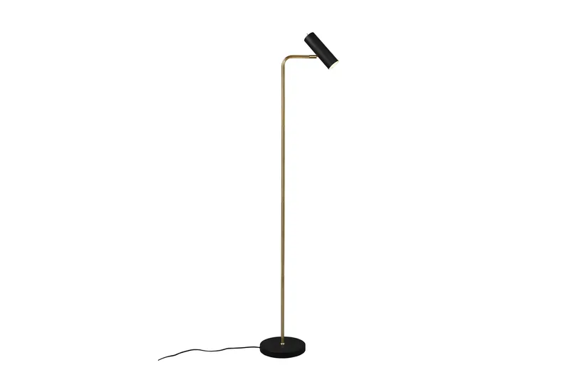 Marley Golvlampa GU10 mattmässing/ mattsvart, Mässing/Matt svart