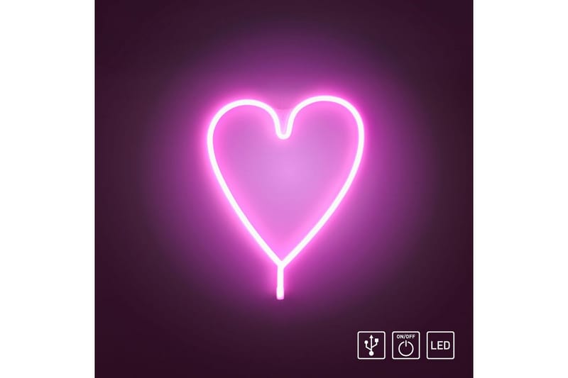 Neon-Hjärta Just Light Dekorationslampa - Pink - Belysning & el - Inomhusbelysning & lampor - Dekorationsbelysning