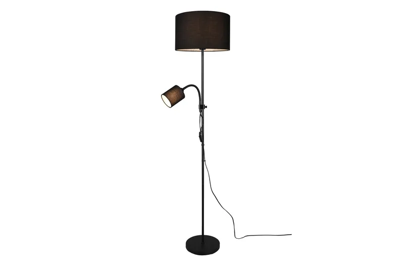 Owen Golvlampa E27+E14 svart, Svart