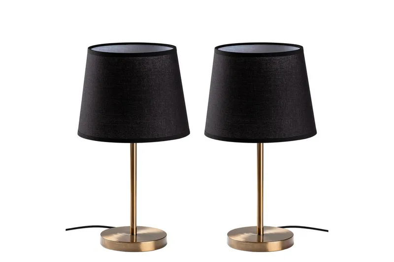 Bordslampset (2 stycken) Jaspal Mörk Antik, Mörk Antik