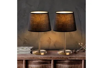 Bordslampset (2 stycken) Jaspal Mörk Antik - Mörk Antik - Belysning & el - Inomhusbelysning & lampor - Sänglampor & nattduksbordslampa - Sänglampa bord