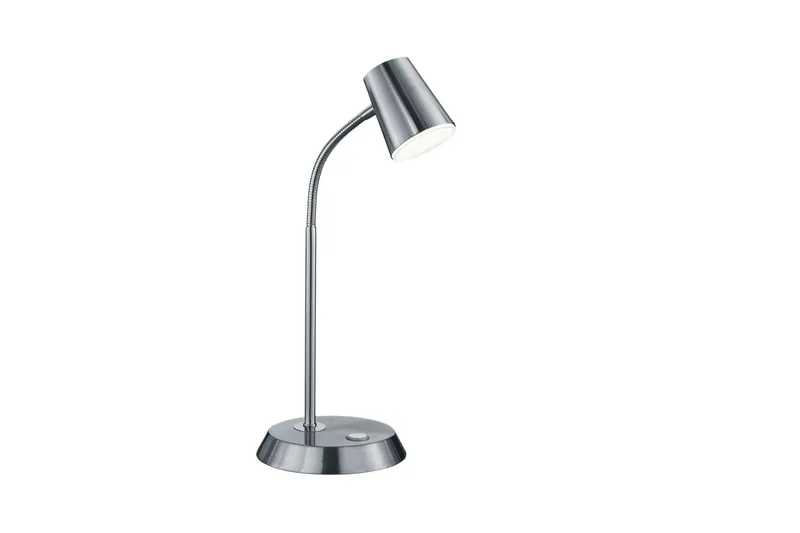 Narcos LED Bordslampa borstad stål, Borstad stål/Vit