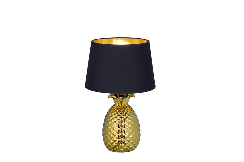Pineapple Bordslampa 43cm E27 guld/ svart, Guld/Svart