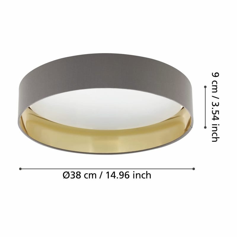 Taklampa Maserlo - Cappuccino/Guld - Belysning & el - Inomhusbelysning & lampor - Sovrumslampa - Taklampa sovrum