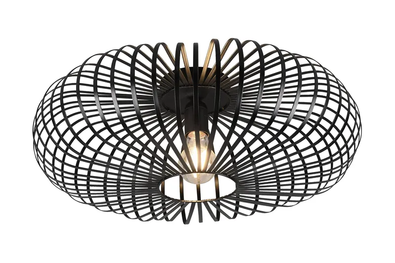 Johann Plafond E27 50cm mattsvart, Matt svart