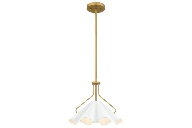 Mejia Quoizel Taklampa, Brass||White