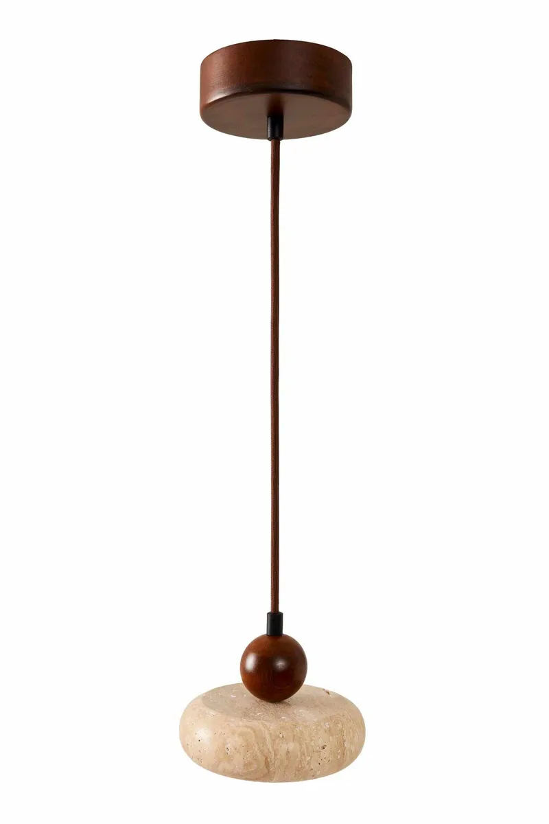 Serros Pendellampa, Beige Och Valnöt