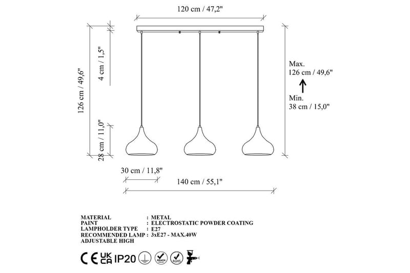 Taklampa Sorna Svart - Svart - Belysning & el - Inomhusbelysning & lampor - Taklampa & takbelysning - Pendellampor & hänglampor