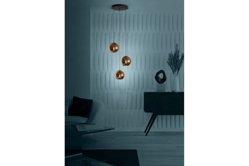 Takpendel Eglo Cordoba Rondell Svart/Koppar med 3 Lampor - Belysning & el - Inomhusbelysning & lampor - Taklampa & takbelysning - Pendellampor & hänglampor