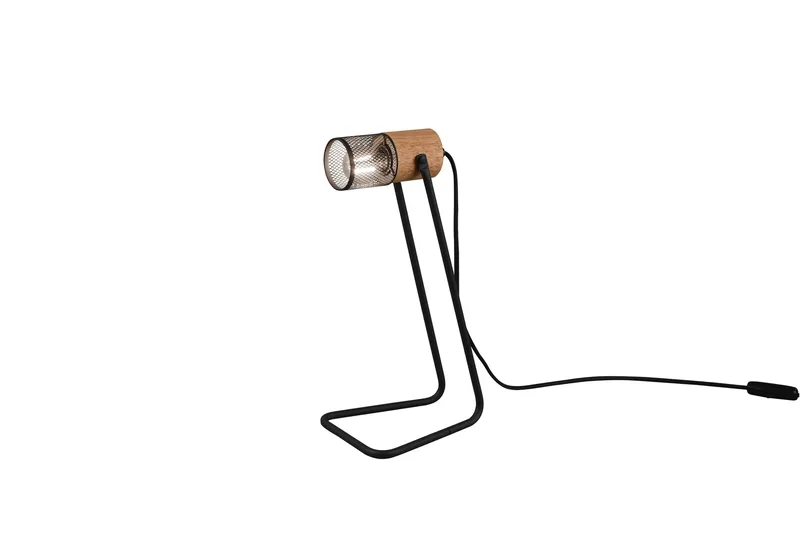 Tosh Bordslampa E27 mattsvart, Natur/Matt svart
