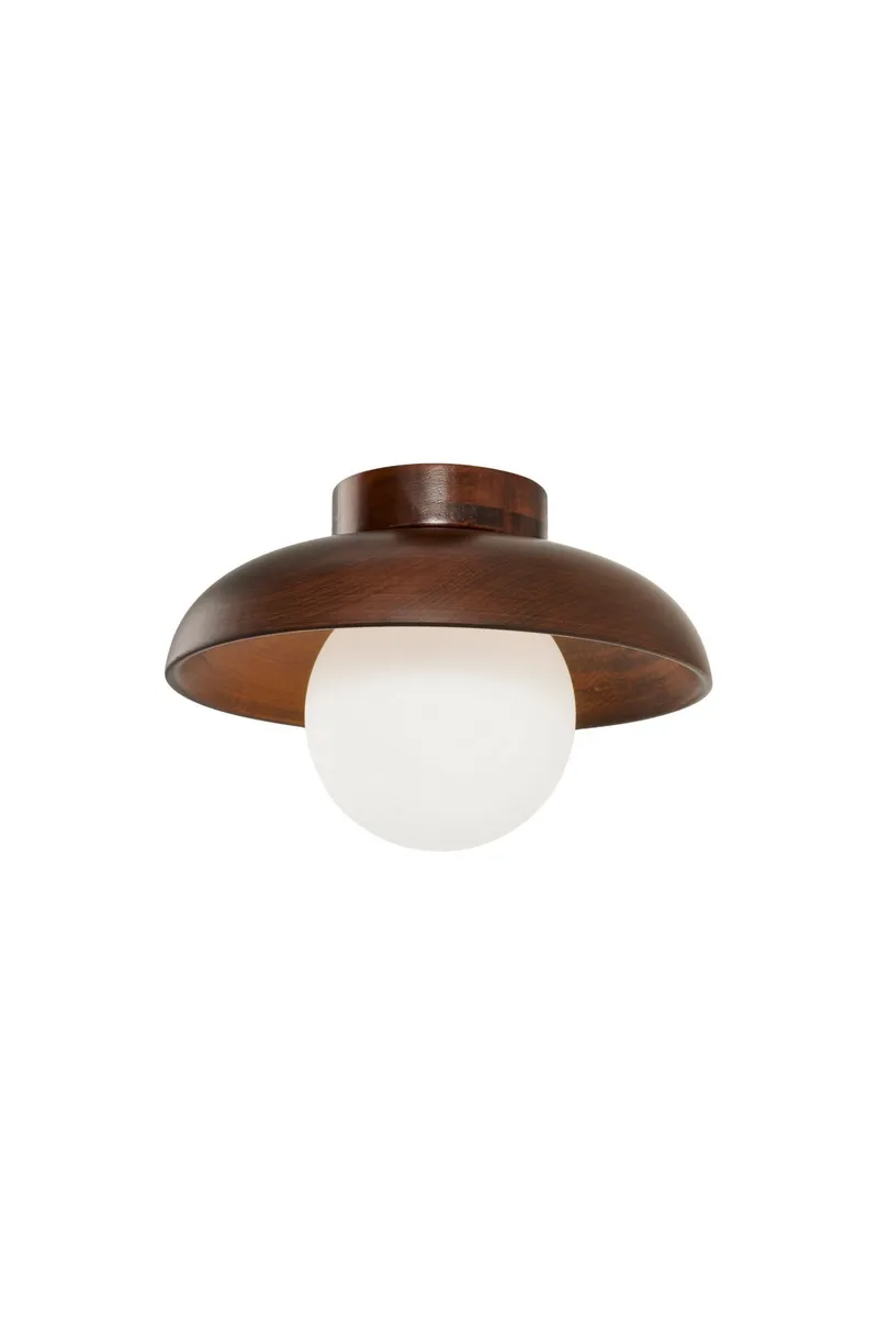 Beylin Vägglampa 24 cm Rund, Valnöt Vit