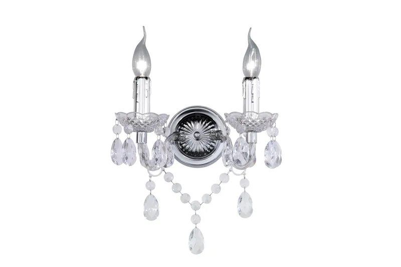 Luster Vägglampa 2L E14 transparent, Transparent