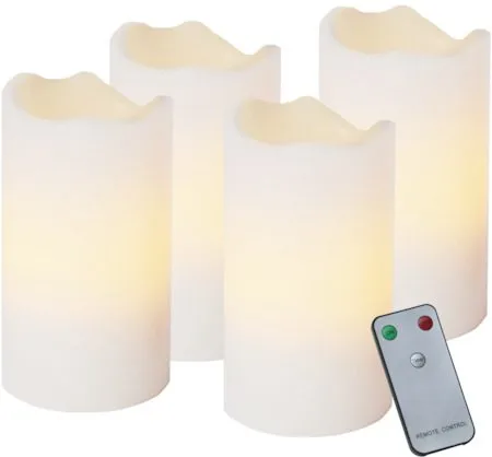 Advent LED Blockljus 4-pack 5 cm, vit