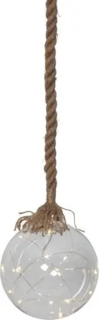 Jutta Glasdekoration belysning 15 cm, beige och transparent