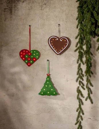 Merry Hängande dekoration 25 cm - röd och grön - Belysning & el - Julbelysning - Övrig julbelysning