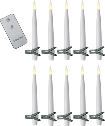 Paulina LED Antikljus 11,5 cm - vit och grön - Belysning & el - Julbelysning - Julgransbelysning