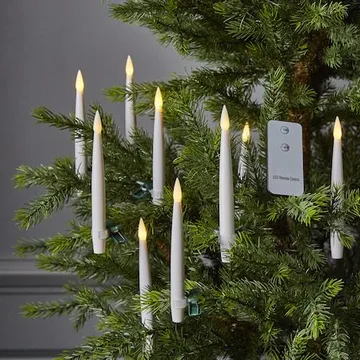 Paulina LED Antikljus 11,5 cm - vit och grön - Belysning & el - Julbelysning - Julgransbelysning