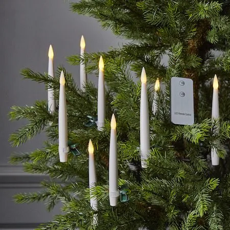 Paulina LED Antikljus 11,5 cm - vit och grön - Belysning & el - Julbelysning - Julgransbelysning