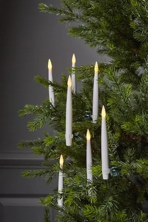 Paulina LED Antikljus 11,5 cm - vit och grön - Belysning & el - Julbelysning - Julgransbelysning