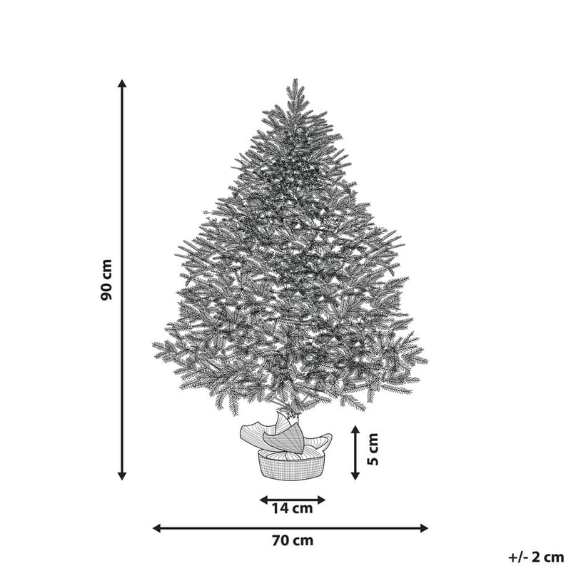 Ringrose Liten Snöig Plastgran 90 cm - Grön|Vit|Beige - Inredning - Julpynt & helgdekoration - Julpynt & juldekoration - Plastgran