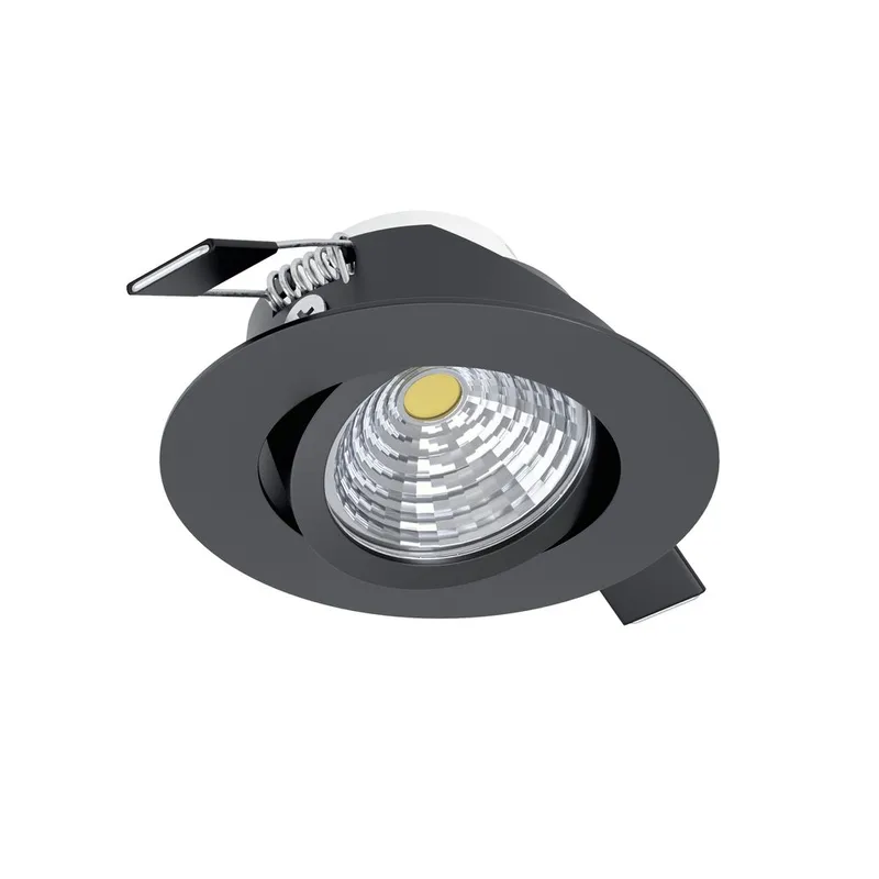 Infälld Lampa Saliceto Ø88 mm 2700K, Svart