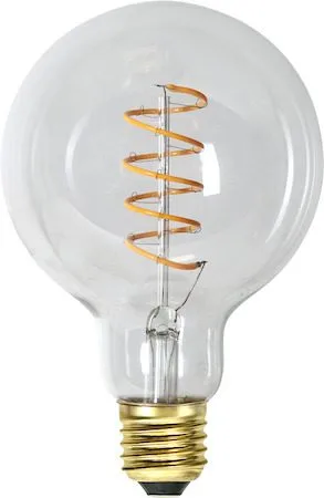 LED-lampa E27 G95 DecoSpiral 2100K 270 lm 3-stegsdimring med minne, Transparent