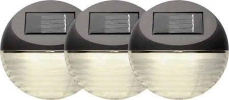 Fency 3 pack Solcellsvägglykta 11 cm, brun