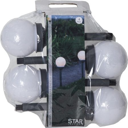 Globus 4 pack Solcellspollare 27 cm - vit - Belysning & el - Utomhusbelysning