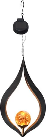 Melilla Solcellsdekoration 18 cm, svart och bärnstensfärgad