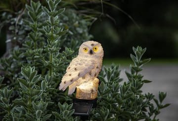 Owl Solcellsdekoration 10x33 cm - beige - Belysning & el - Utomhusbelysning - Solcellslampa & solcellsbelysning