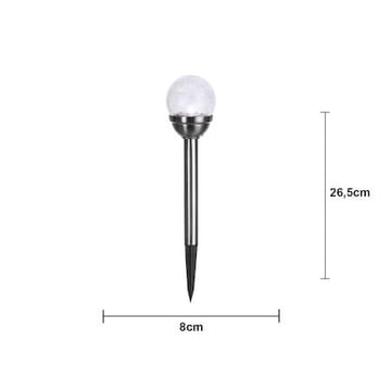 Roma 2 pack Solcellspollare 26,5 cm - silver/klar - Belysning & el - Utomhusbelysning