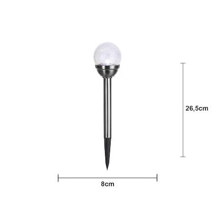 Roma 2 pack Solcellspollare 26,5 cm - silver/klar - Belysning & el - Utomhusbelysning