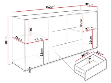 Bergfelde Skänk i Trä - Vit - Förvaring - Förvaringsmöbler - Sideboard & skänk