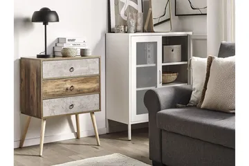 Abatley Byrå 60 cm - Mörkt Trä/Grå - Förvaring - Förvaringsmöbler - Byrå - Hallbyrå