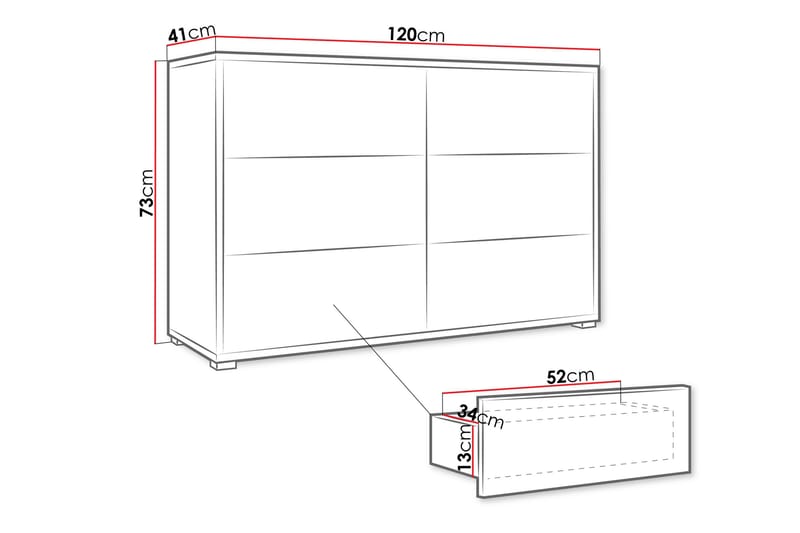 Agawal Byrå 120 cm - Beige - Förvaring - Förvaringsmöbler - Byrå