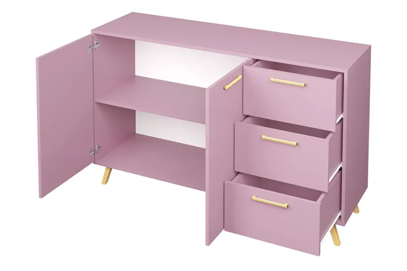 Escaldes Byrå 41x139 cm - Lila/Guld - Förvaring - Förvaringsmöbler - Byrå