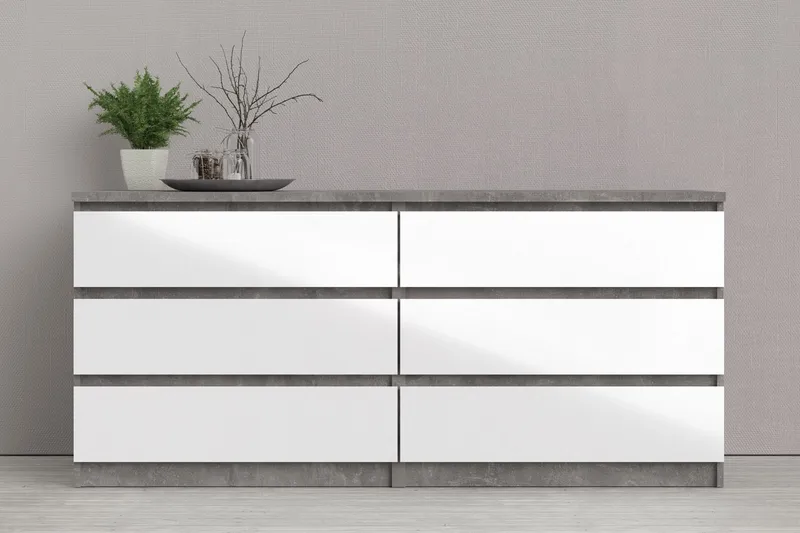 Salomns Byrå 50x154 cm - Vit|Grå - Förvaring - Förvaringsmöbler - Byrå